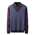 thumbnail image 2 of Blusa y camisa de manga larga con cuello vuelto para hombre, color liso, intensificación de patrón, cálida, con cuello vuelto, blusa de poliéster para hombre., 2 of 9