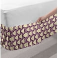 thumbnail image 2 of Abstract Bed Skirt, Graphic Tile Multiple Triangle Elements Interlaced and Overlapped to Each Other, Elastic Bedskirt Dust Ruffle Wrap Around for Bedding Decor, 4 Sizes, Purple Cream, by Ambesonne, 2 of 2