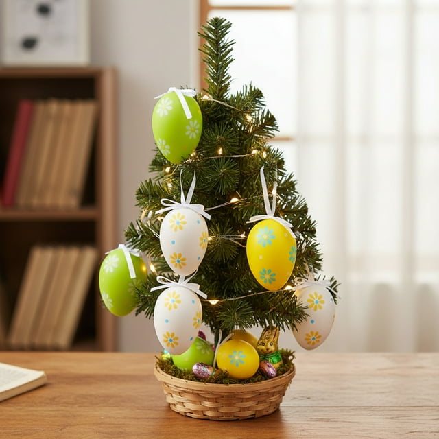 Decoraciones de Pascua, adornos de Pascua, regalos de Pascua, 6 piezas de huevos de Pascua colgantes, decoración creativa, huevos rotos, huevos de Pascua, decoraciones de Pascua, arreglo de escena, co