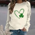 thumbnail image 2 of xixinqiwan Women's St. Patrick's Day Hooded Sweatshirts,Irish Long Sleeve Shirts Shamrocks Plus Size T Shirt for Women Men Clover Sweatshirt Beige 2XL, 2 of 6