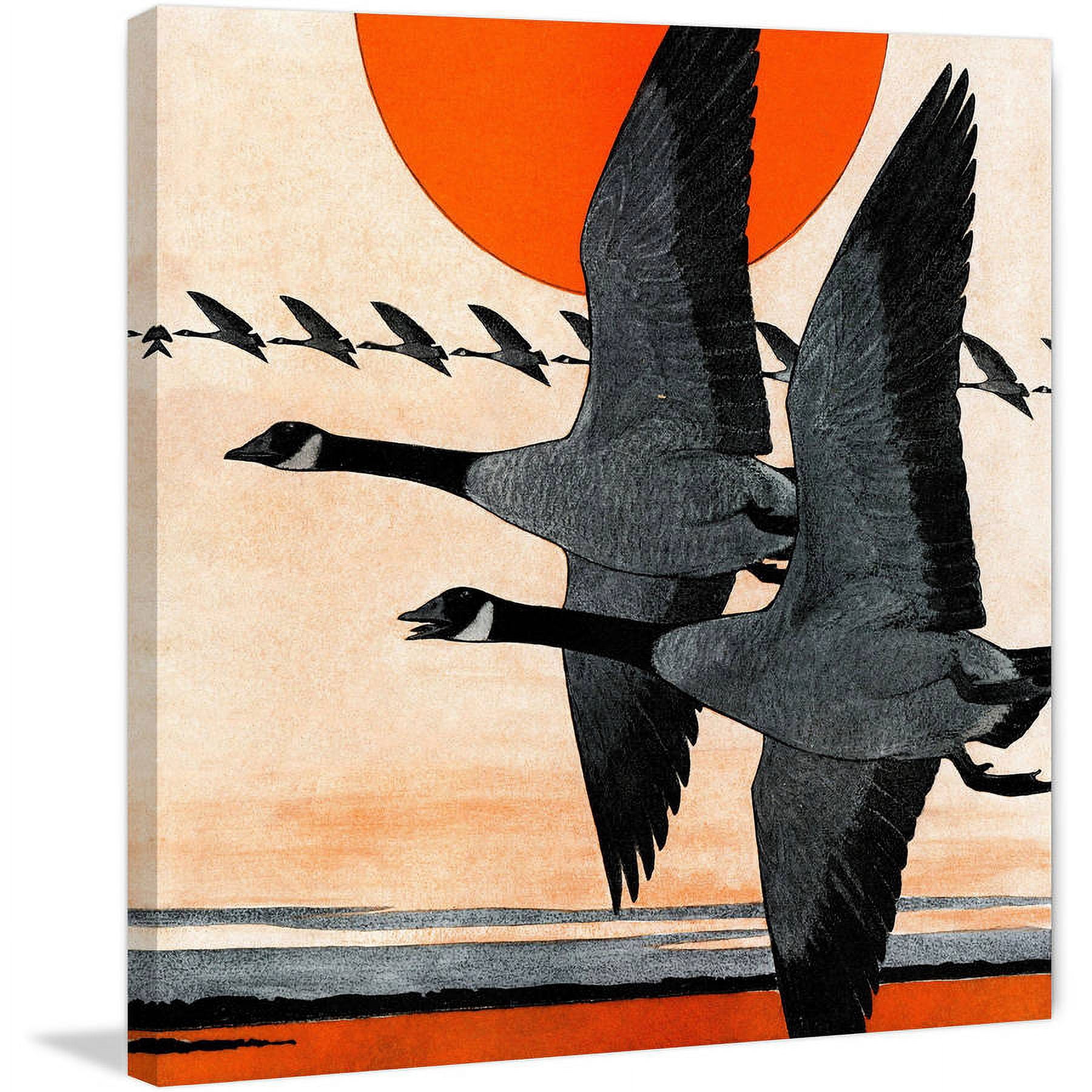 Marmont Hill - "Two Geese" Painting Print on Wrapped Canvas