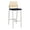 Natural-Navy, variant on Avon Reception Cafe Stool UPH Seat HPL Back / Silver Steel / Walnut / Black