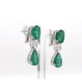 thumbnail image 2 of Genuine 9.15 Ct. Emerald Gemstone Dangle Earrings 18k White Gold SI/HI Diamond, 2 of 3