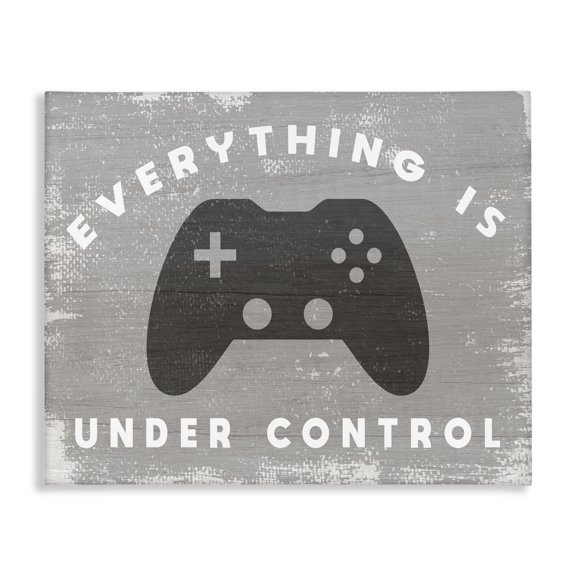 Stupell Industries Eclectic Everything is Under Control Rustic Video Game Controller Canvas Art, 20 x 16, by Lil' Rue