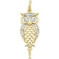 thumbnail image 4 of Arista Round Diamond Accent Women's Owl Charm Bracelet in Two Tone over Brass, 7", 4 of 4