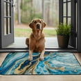 thumbnail image 4 of WERPE Fluid Painting Marbled Square Floor Mat Rug for Home Entrance Outside Entry, 100% Burlap Felt, Anti-Slip 19.68*39.37 in, 4 of 6