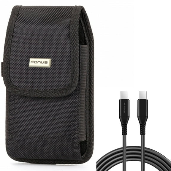 For Google Pixel 7/Pro/6a/6/Pro - Case Belt Clip w 10ft Long USB-C Cable, Swivel Holster Rugged, PD Fast Charger Cord Power Wire for Google Pixel 7/Pro/6a/6/Pro Phones