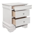 thumbnail image 3 of Benjara Teich 24" Wood Nightstand- 2 Drawers- Textured Panels- Crisp White, 3 of 6