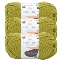 Lion Brand Yarn Two of Wands Hue   Me Dirty Chartreuse Bulky Acrylic, Wool Green Yarn 3 Pack
