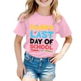 thumbnail image 1 of LUOGENLI T-Shirt pour Filles, T-Shirt Imprimé à Col Rond et Manches Courtes pour Enfants, Ensembles Maxi Tops pour Garçons et Filles, Tenues 2 Pcs pour Vacances 8-9 Ans, 1 of 4