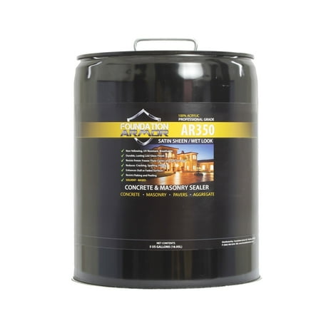 Silicone Acrylic Concrete Sealer - 5 Gallon Armor AR350 Wet Look Concrete Sealer and Paver Sealer