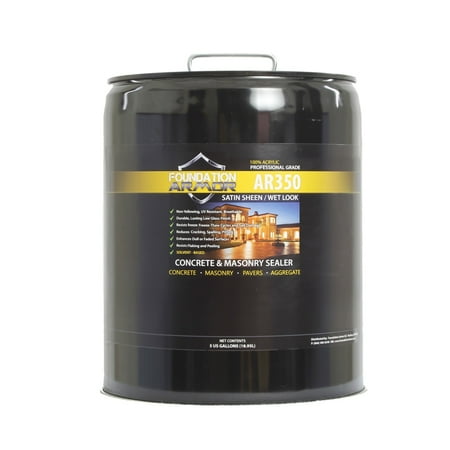 5 Gallon Armor AR350 Wet Look Concrete Sealer and Paver (Best Concrete Sealer For Basement Floors)