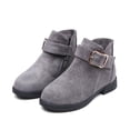 thumbnail image 5 of Girls Winter Ankle Boots, Solid Color Warm Lined Soft Sole Fashion Versatile Outdoor Daily Casual Footwear Gray 12.5, 5 of 7