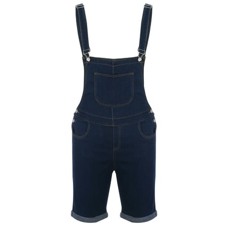

Jumpsuit for Men Casual Fashion Solid Breast Pocket Denim Ripped Shorts Straight Type Overalls Dark Blue L