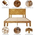 thumbnail image 5 of Full Size Solid Wood Bed Frame with Heart-Shaped Headboard, Acacia Wood Platform, Slat Support, No Box Spring Needed, Brown, 5 of 7