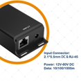 thumbnail image 3 of Inyector PoE Gigabit Convertidor de PoE de 12 V a 24 V para conversiones solares Entrada de 12-60 V Salida PoE pasiva de 24 V para, 3 of 5