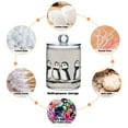 thumbnail image 6 of Yayeee 2 Pack Qtip Holder Bathroom Cotton Swab Canister with Lid Clear Dispenser Set, Cute Puffin, 6 of 6
