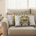 thumbnail image 2 of Green Truck Fall Outdoor Waterproof Pillow Covers, Pumpkins Thanksgiving Botanical Floral Wooden Decorative Rectangle Throw Pillowcase Sofa Cushion Sham for Patio/Couch/Chair, 20"x12" 2 Pack, 2 of 8