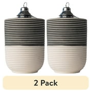 (2 pack) Better Homes & Gardens Two-Tone Ceramic Tabletop Torch, White & Gray
