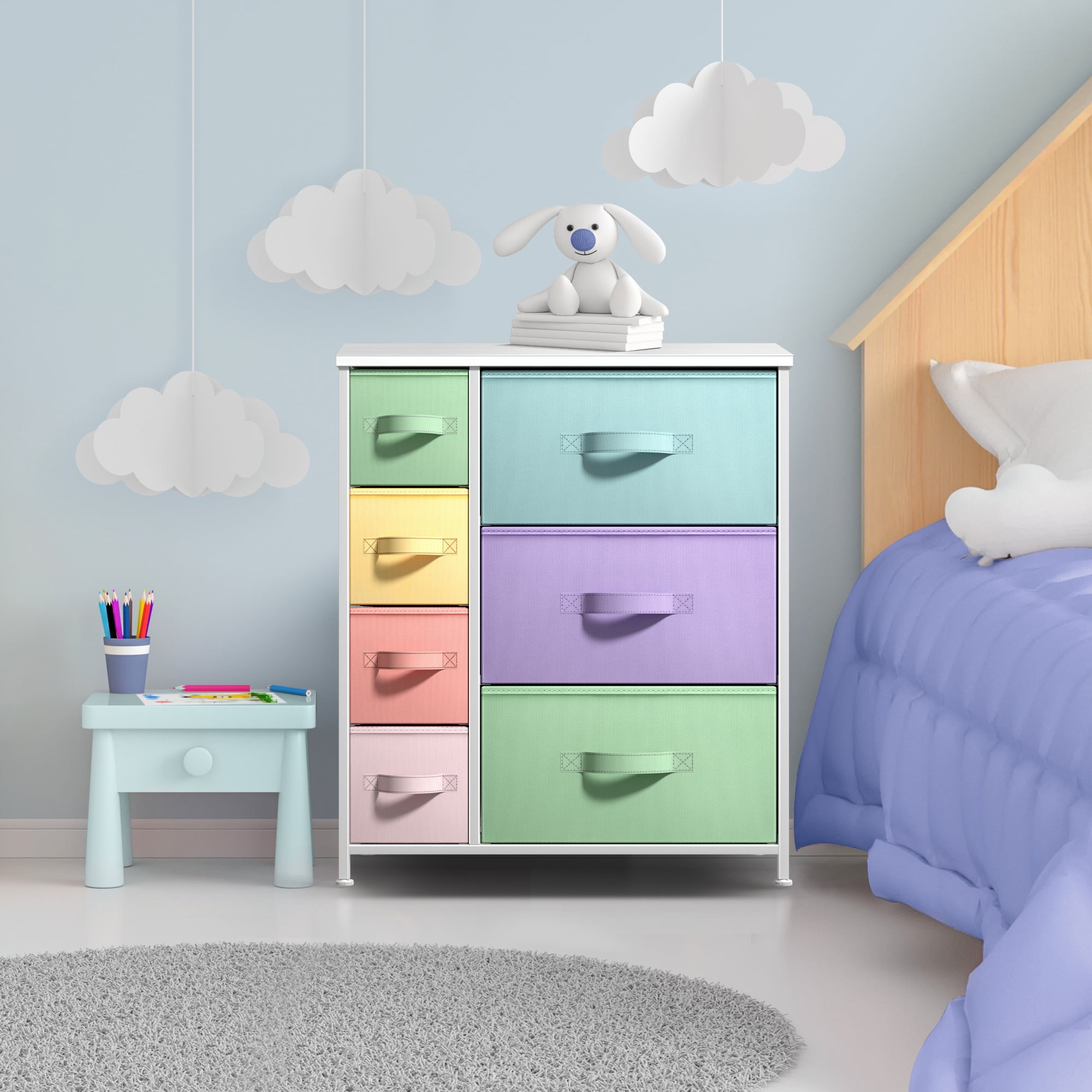 Sorbus 7-Drawer Organizer Dresser for Baby Nursery, Kids' Children Room - Easy Assembly