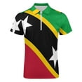 thumbnail image 4 of Flag of Saint Kitts And Nevis Men Zipper T-shirt Summer Casual Short Sleeve T-shirt Top, 4 of 7