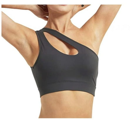 

Women s Shockproof Yoga Sports Bra Large Size Personality Solid Color Running Underwear Fitness Vest Gray XL