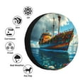 thumbnail image 4 of Yiaed Floral Ship On Ocean Print Print Tire Wheel Cover, tire covers for trailers,rv wheel covers,rv tire covers, camper tire covers,tire covers for cars-16 inch, 4 of 6