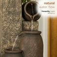 thumbnail image 3 of Alpine Corporation GIL140 43" Tall Indoor/Outdoor Pottery Fountain with Replaceable LED Lights, Water Feature for Garden, Patio, and Home Décor, Brown, 3 of 12