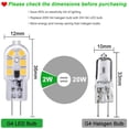 thumbnail image 2 of G4 LED 12V 2W Blanco cálido 3000K, 200lm, G4 10W 20W Equivalente a lámpara halógena, no regulable, Bi-pin G4 12V LED AC DC para lámpara de araña, lámpara de mesa, juego de 6, 2 of 5
