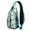 Blue-green-9, variant on Artistic Tiger Crossbody Backpack, Wild Jungle Stripes Sling Bag with Roaring Bengal Face Pattern, Floral Tribal Design Anti-theft Travel Daypack for Tiger Lover, Commuting, Outdoor, Gym