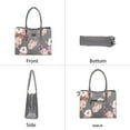 thumbnail image 4 of Mosiso PU Leather Laptop Tote Bag for 15-15.6 inch Notebook,Peony Waterproof Business Work Travel Briefcase with Adjustable PU Handle, Grey, 4 of 6