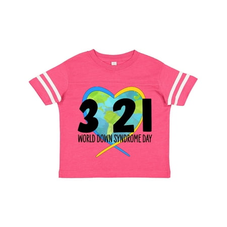 

Inktastic 3 21 World Down Syndrome Day Heart Shaped Earth Gift Toddler Boy or Toddler Girl T-Shirt