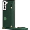 thumbnail image 5 of Case for Samsung Galaxy S21 FE (Not S21) with Card Slot Holder, Removable Adjustable Shoulder Strap Lanyard Crossbody Neck Purse Phone Case for Samsung Galaxy S21 FE KB Green, 5 of 18