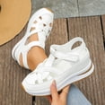 thumbnail image 4 of Platform Sneakers for Women Closed Toe Strappy Sandals Comfortable Arch Support Footbed Nonslip Walking Shoes Brown Size 9.5, 4 of 6