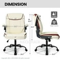 thumbnail image 5 of Neo Chair Mid Back Ergonomic Executive PU Leather Chair with Padded Flip-up Arms, Ivory, 5 of 7