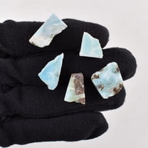 5pcs Natural Raw Larimar Rough Crystal Gemstone, Chakra Healing Energy Stones, Birthstone Crystal for Jewelry Making Supplies, DIY Crafts, Wire Wrapping Wholesale Bulk Loose Gemstones Lot