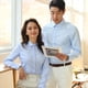 thumbnail image 4 of Camisa de vestir de algodón puro de alta gama para hombres y mujeres, estilo informal de negocios, antiarrugas, de algodón completo, camisa de cuello blanco para hombres, 4 of 5