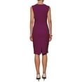 thumbnail image 3 of Women's Knee Length Pencil Dress Sleeveless V Neck 2025 Summer Office Work Bodycon Dresses S Purple, 3 of 5