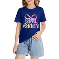 thumbnail image 4 of Coerni Kids Easter Shirt Girls Happy Easter Shirts Rabbit Graphic Crew Neck Short Sleeve Tee Tops with Bow Bunny Baby Cute T-shirt, 4 of 8