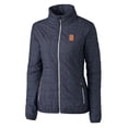 thumbnail image 2 of Women's Cutter & Buck Heather Navy Syracuse Orange Rainier Eco Insulated Puffer Full-Zip Jacket, 2 of 3