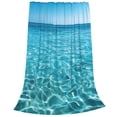 thumbnail image 2 of Fotbe Crystal Clear Ocean Waves Manta de Franela Acolchonada con Estampado, Súper Suave y Esponjosa, Extra Grande para Sofá, Cama, Uso Todo el Año-50"x40", 2 of 7