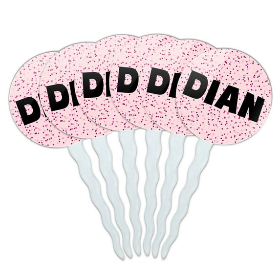 Dian Cupcake Picks Toppers - Set of 6 - Pink Speckles
