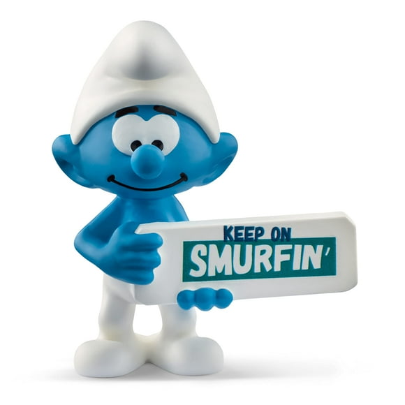 Figura coleccionable de juguete retro Schleich Smurfs Keep on Smurfin'