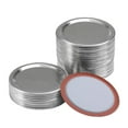 thumbnail image 1 of Muyoka Tapas para tarros Mason Tapas para conservas de boca regular Tapas para tarros para conservas de metal reutilizables plateadas Tapas para conservas de tipo partido a prueba de fugas (100 piezas Muyoka Hogar, 1 of 2