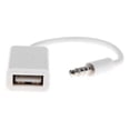 thumbnail image 2 of Cable conversor de conector de audio auxiliar macho de 3,5 mm a USB 2.0 hembra para MP3 de coche (blanco), 2 of 2