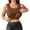 1# Brown, variant on Built-In Bra Design: Features an integrated padded bra structure that offers convenient everyday support and a smooth, layered look without needing additional innerwear White 2XL