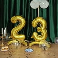 thumbnail image 4 of BalsaCircle 27" Gold Number 2 Mylar Foil Plain Standing Balloons Birthday Party Decorations, 4 of 6