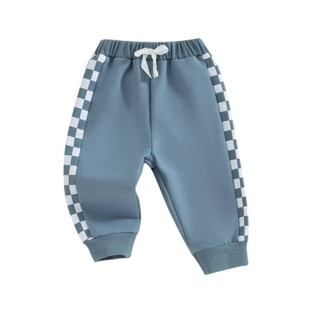 

Bslissey Toddler Baby Boys Casual Sweatpants Elastic Waist Checkerboard Patchwork Jogger Pants Infant Loose Daily Trousers 6M 12M 18M 24M 3T