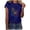 Blue, variant on JeashCHAT Women's Tops Casual Women Casual Letter Printing Short Sleeves O-Neck Loose T-Shirt Blouse Tops