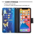 thumbnail image 4 of Wallet Case for iPhone 13 Mini, PU Leather Flip Folio Magnetic Closure Slim Shell Dual Layer Heavy Duty Protective Bumper Card Holder Wrist Strap for Apple iPhone 13 Mini,Gold Butterfly, 4 of 7